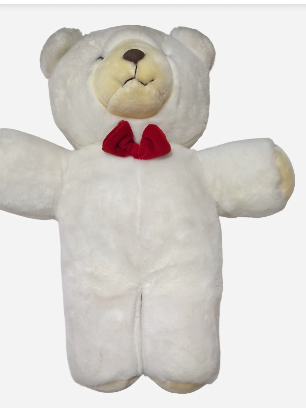 Plush 20" White Gerber (Tender Loving Care) Bear with Red Bow - Soft Kids Toy
